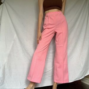 Vintage Pink Gingham Trouser Pants